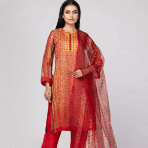 Brick Red Ornamenta Theme Shalwar Kameez