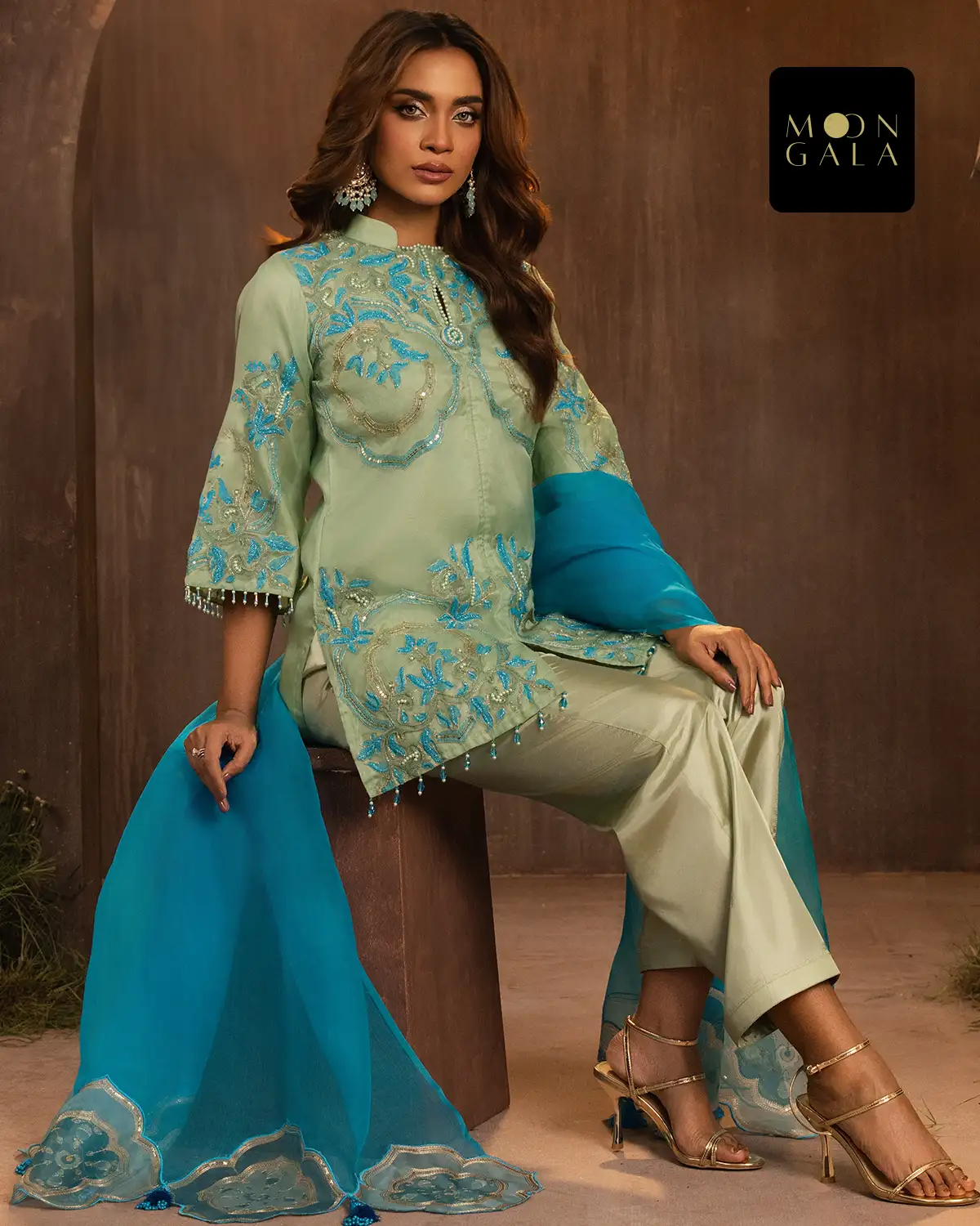 Neelanjali Three-Piece | নীলাঞ্জলি - Image 3
